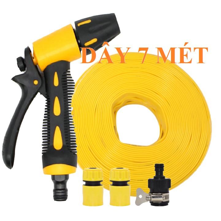 ️ Bộ dây vòi xịt nước rửa xe,tưới cây ,tăng áp 3 lần,loại 7m,10m 206319 cút sập,nối nhựa đen+ túi đựng bút