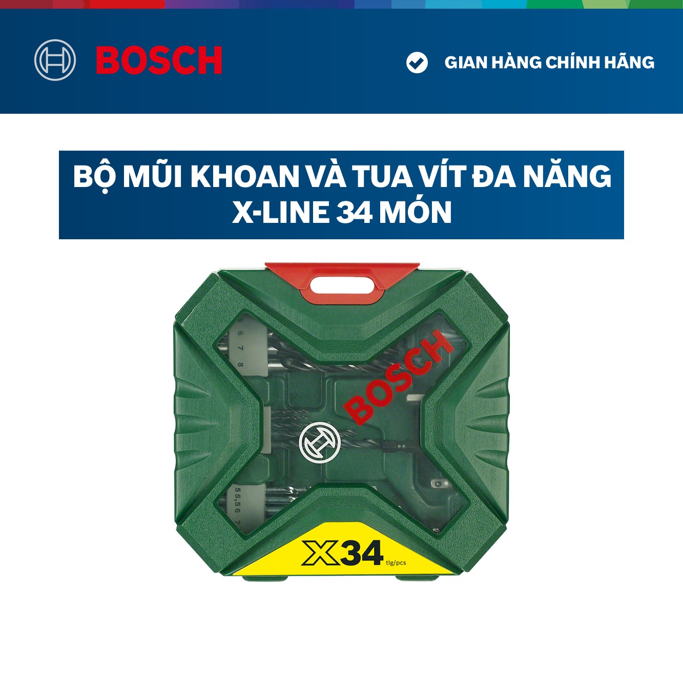 Bộ Mũi Khoan Và Vặn Vít X-Line 34 Chi Tiết Bosch 2607010608