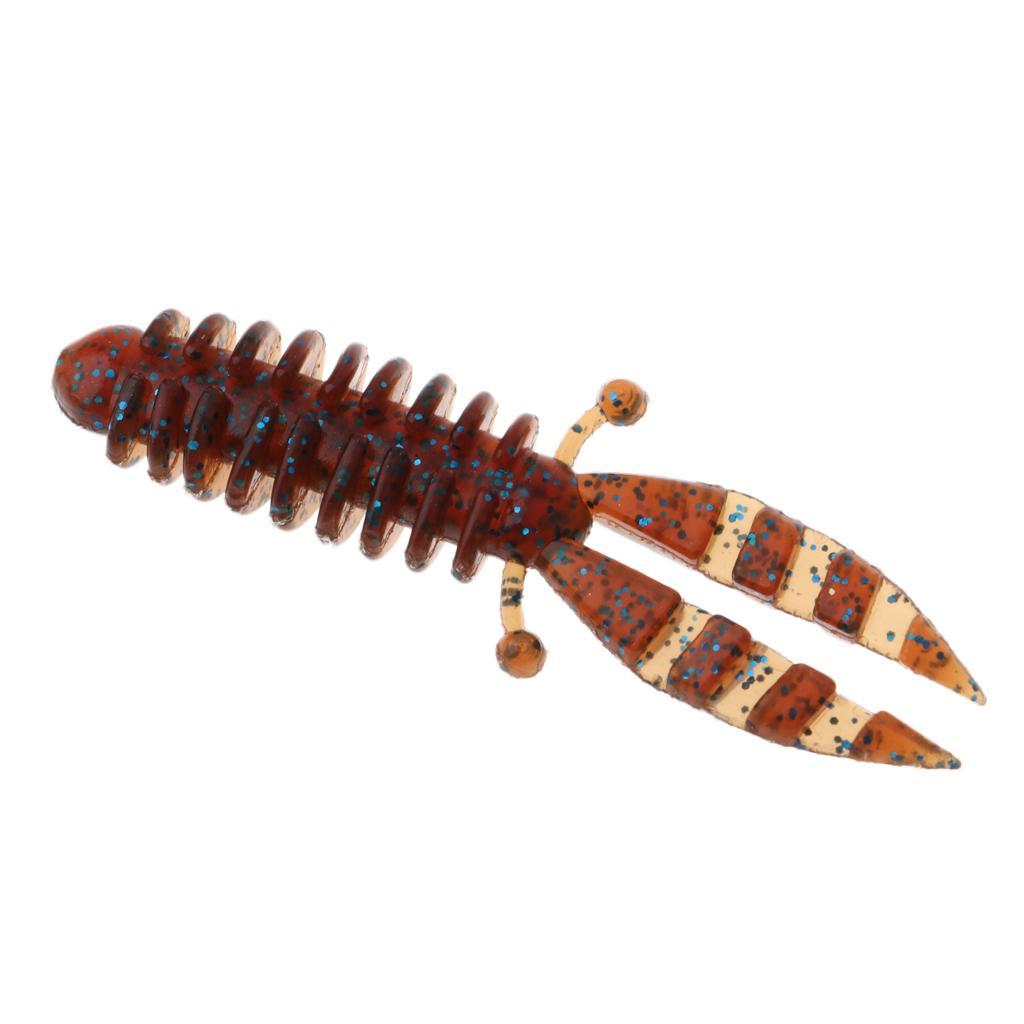 5 Pieces Bionic Soft Bubble Artificial Fishing Baits Set Brown