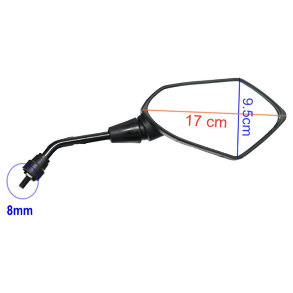 1 Pair Motorcycle Rear View Mirrors 10MM Universal Side Mirror for Scooter, ATV