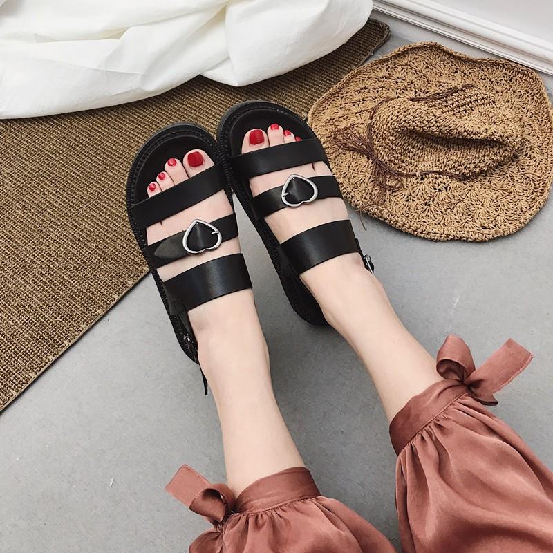 Sandal nữ đế độn cực dễ thương màu đen - SD3