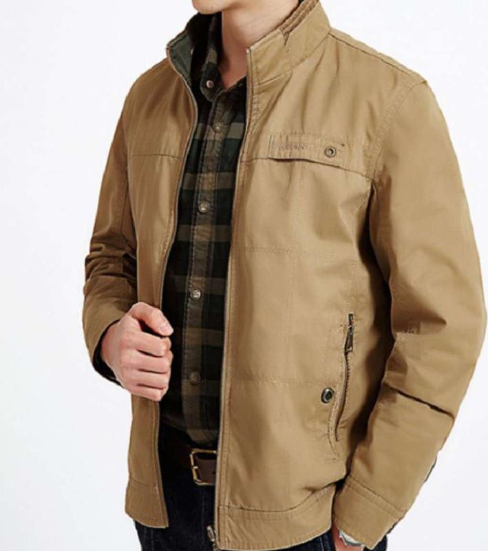 Men's Middle-Aged Elderly Casual Tooling Jacket Cotton Loose Wear On Both Sides