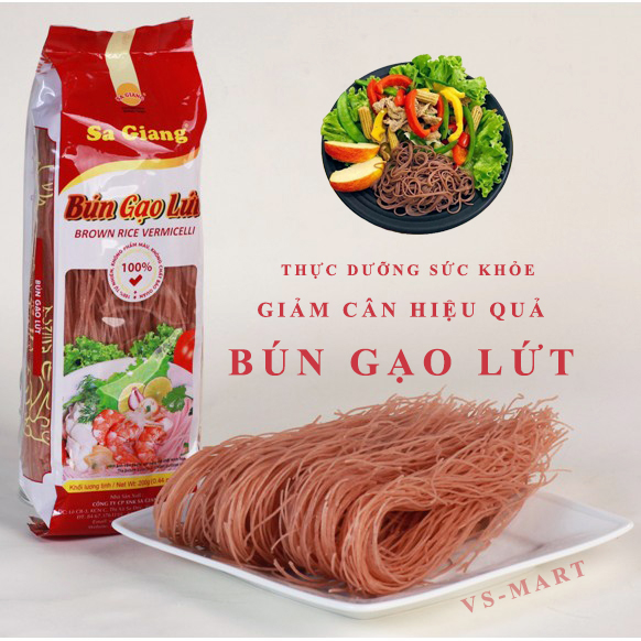 Bún gạo lứt/Sa giang/200G/Gạo lức dinh dưỡng /Thực dưỡng/Ăn kiêng/Giảm cân hiệu quả