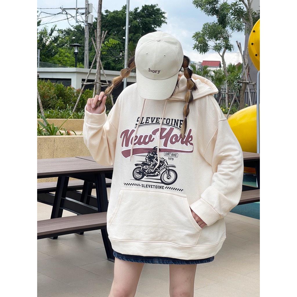 Áo khoác Hoodie nỉ bông NEWYORK form rộng unisex nam nữ (Ảnh thật/Có sẵn