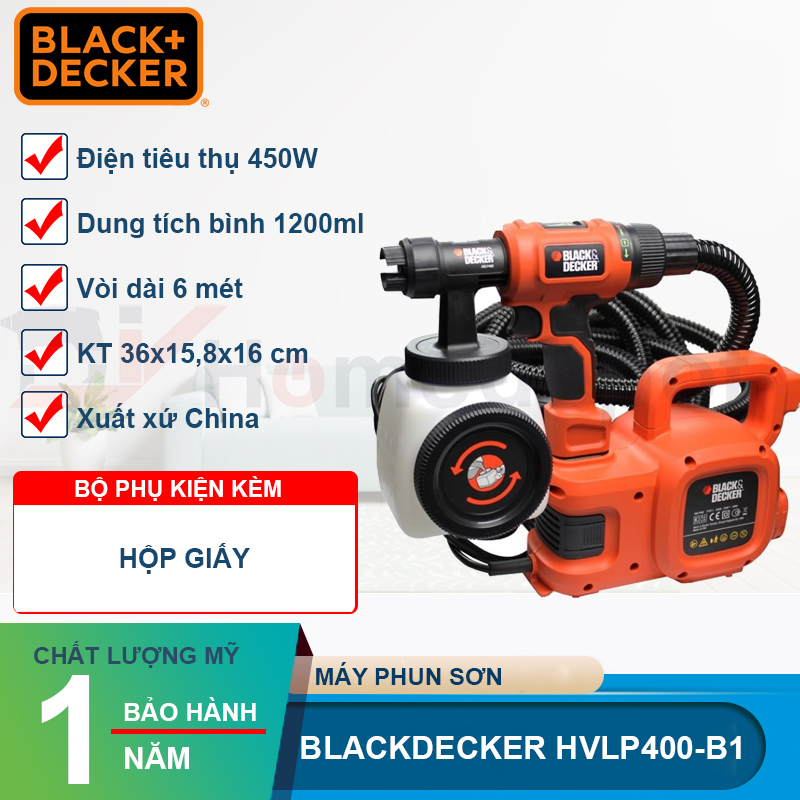 Máy phun sơn dùng điện Black&amp;Decker HVLP400 450W