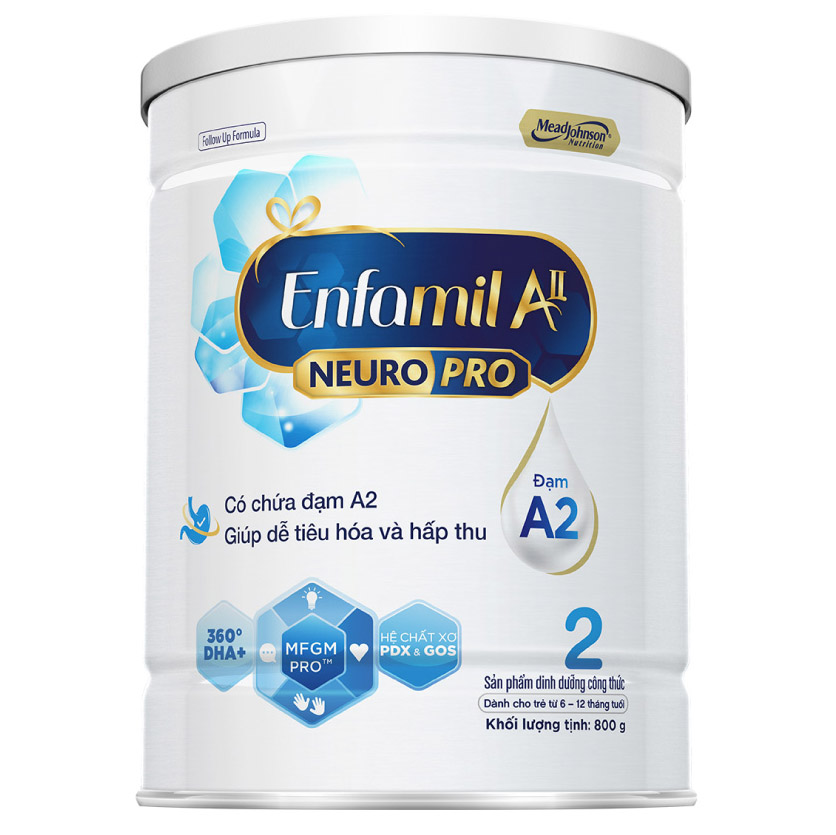 Sữa bột Enfamil A2 Neuropro 2 cho trẻ từ 6 - 12 tháng tuổi – 800g