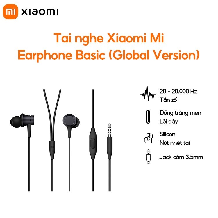 Tai nghe Mi In Ear Headphones Basic- Hàng chính hãng 