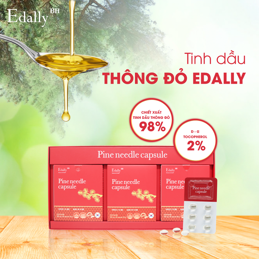 Tinh dầu thông đỏ Edally Pine Needle Capsule - Hộp 180 Viên