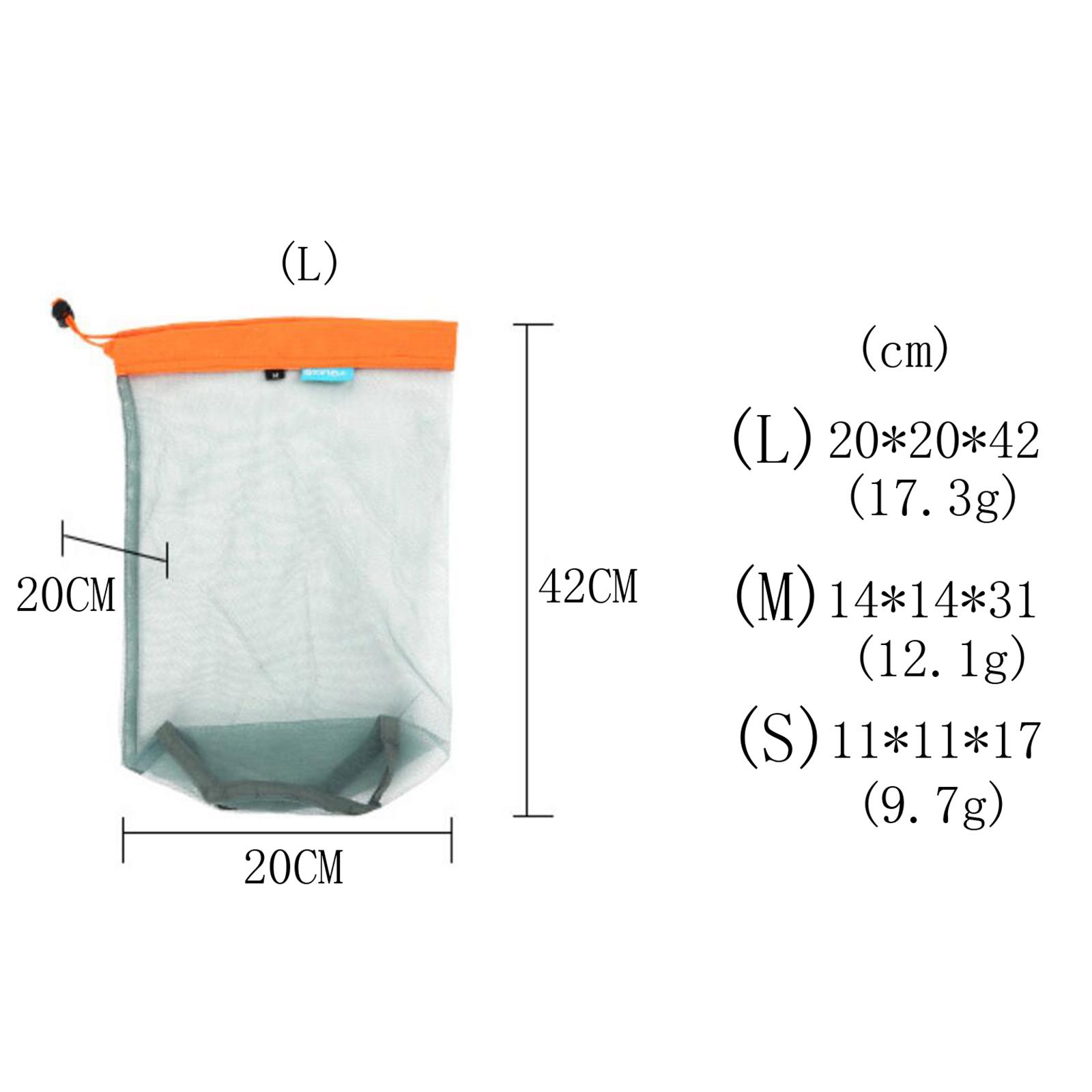 Ultra Light Stuff Sacks Nylon Mesh Drawstring Storage Bag for Camping Travel