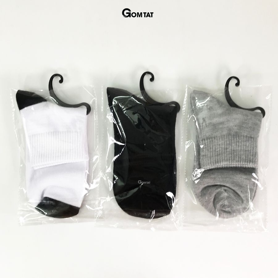 Combo 10 Đôi Vớ Cổ Cao Chất Cotton Dày Dặn, Tất Cao Cổ Nam Nữ Nano Bạc Khử Mùi Kháng Khuẩn - GOMTAT-VNXK-TRONCAO