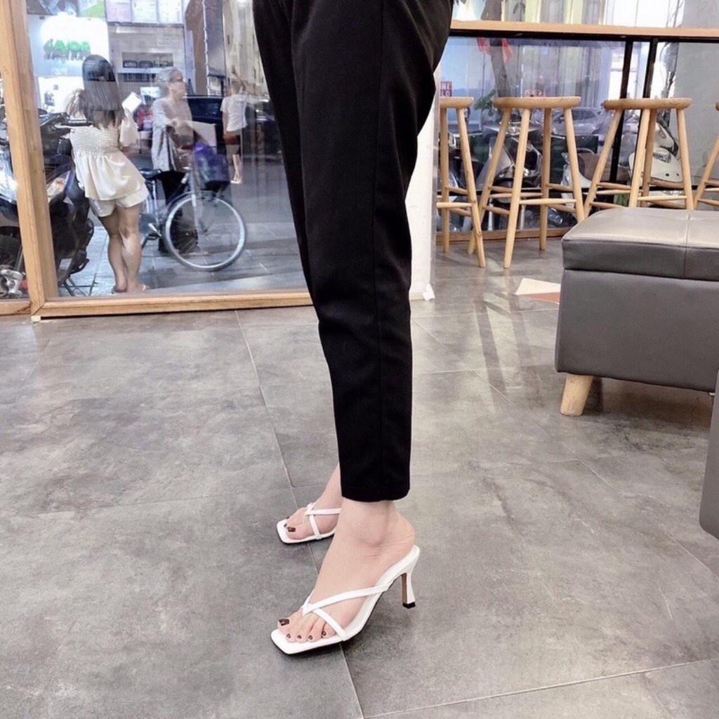 Có sẵn Guốc nữ , dép nữ cao gót xỏ ngón cực đẹp- guốc 7cm gót mảnh( đan dây 7cm