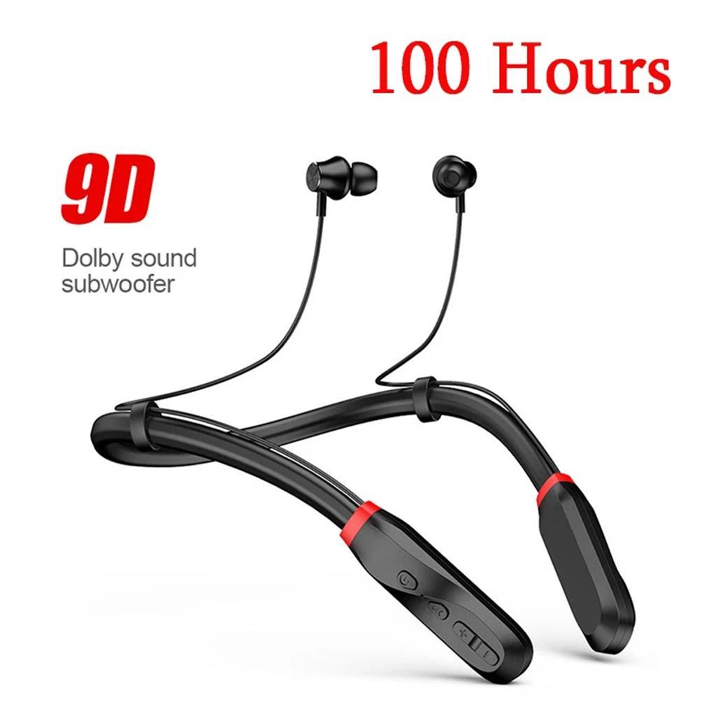 Sport Earphones Wireless Bluetooth 5.0 Earbuds 1000mah for Workout - Black