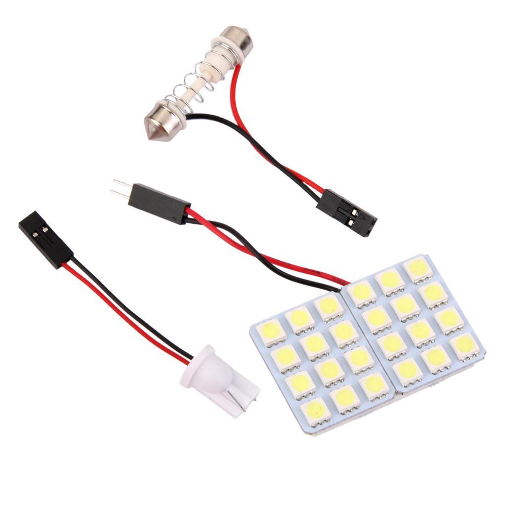 Car Interior LED 24SMD Panel T10 Dome Bulb BA9S Festoon Trailer Light White