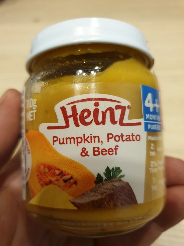 Dinh dưỡng đóng lọ Heinz bí đỏ, khoai tây và bò nghiền 110g cho trẻ từ 4 tháng tuổi trở lên - Pumpkin, potato &amp; Beef