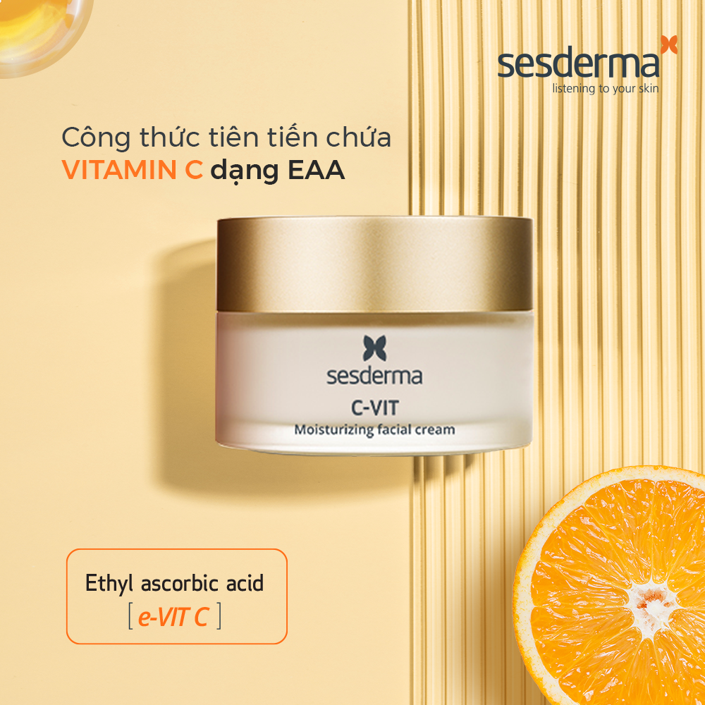 Kem dưỡng chống oxy hóa Sesderma C-VIT Moisturizing Facial cho da khô 50ml