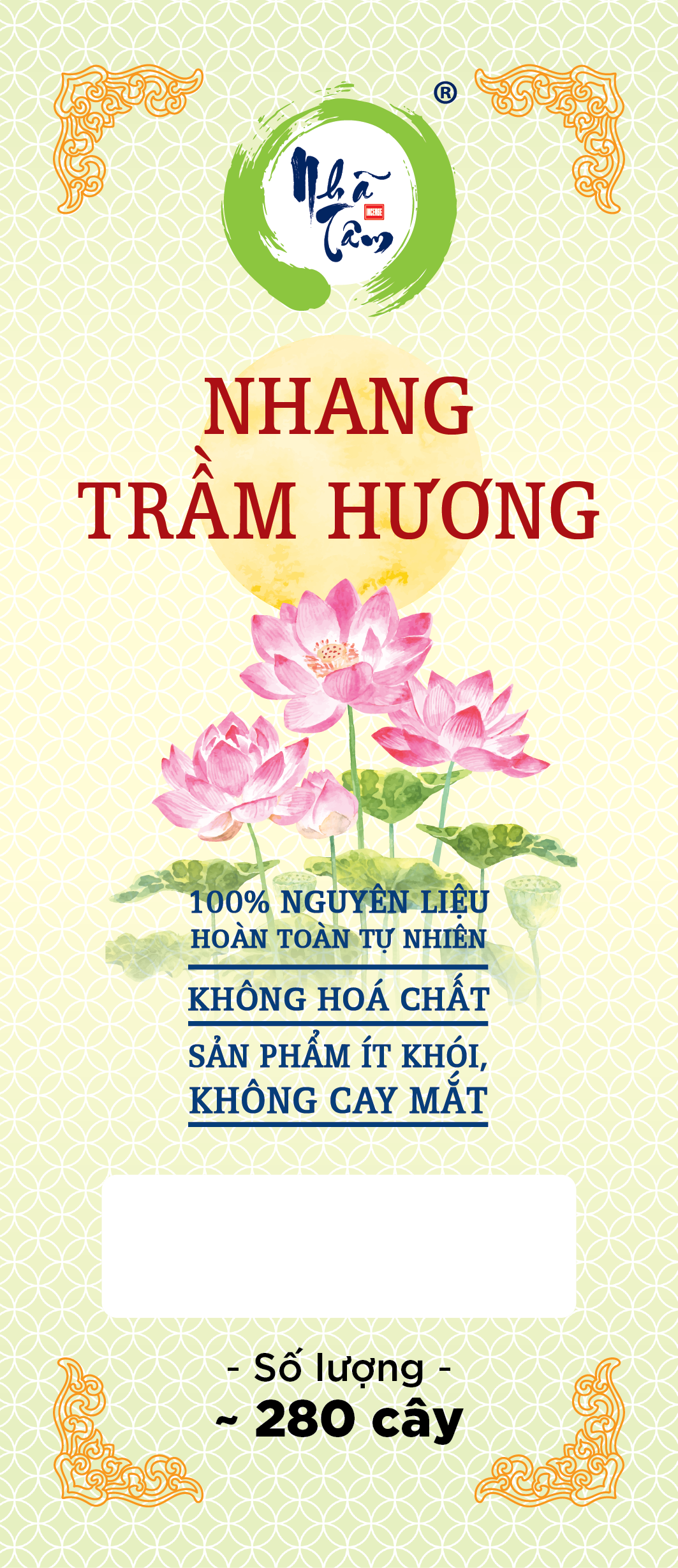 NHANG TRẦM HƯƠNG 20CMX180G TĂM ĐỎ