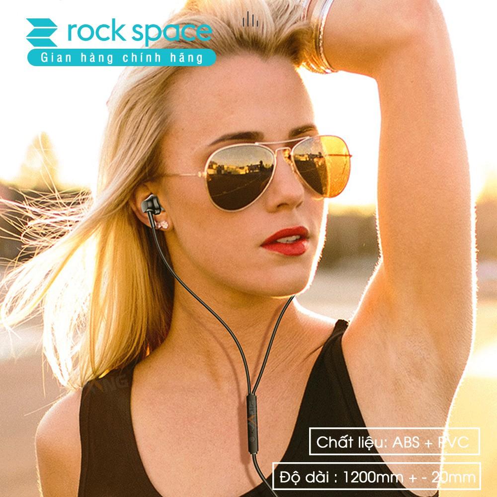 Tai nghe có dây Rockspace ES01 nhét tai dành cho samsung iphone máy tính có mic - Hàng chính hãng