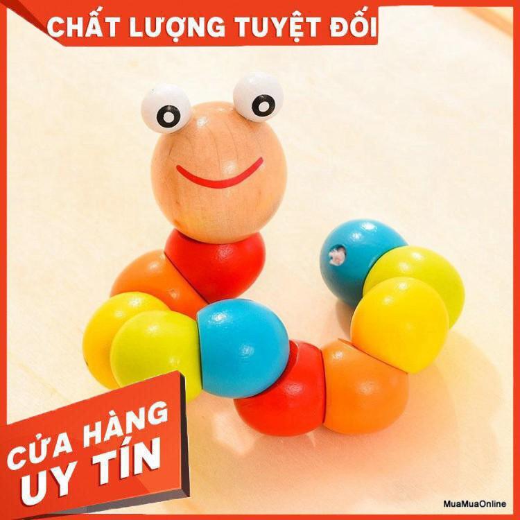 GIÁ SỐC- HCM- Con Sâu Gỗ_Đồ Chơi Con Sâu Gỗ Nhiều Màu Vui Nhộn Cho Bé Học Màu Sắc