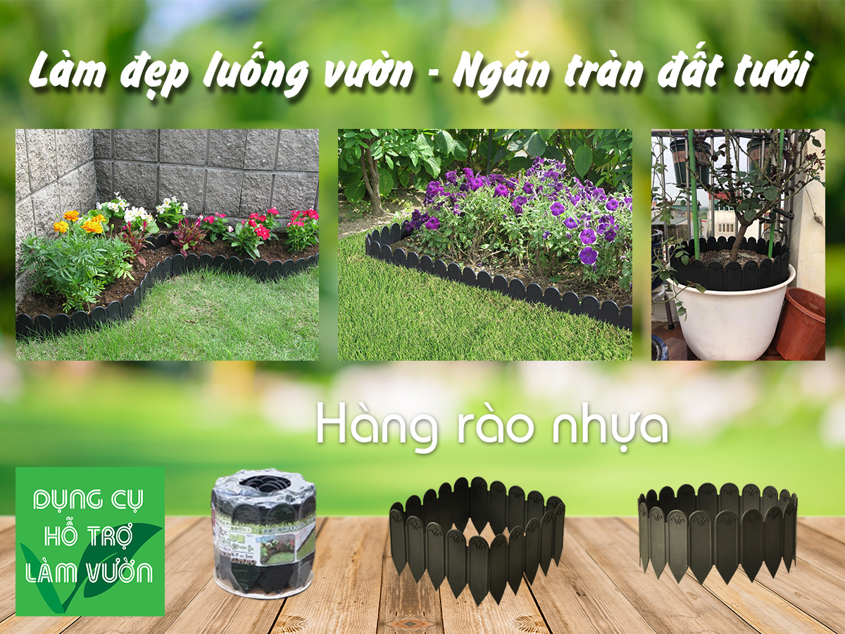 HÀNG RÀO NHỰA CAO 15CM, DÀI 3 MET - ĐEN