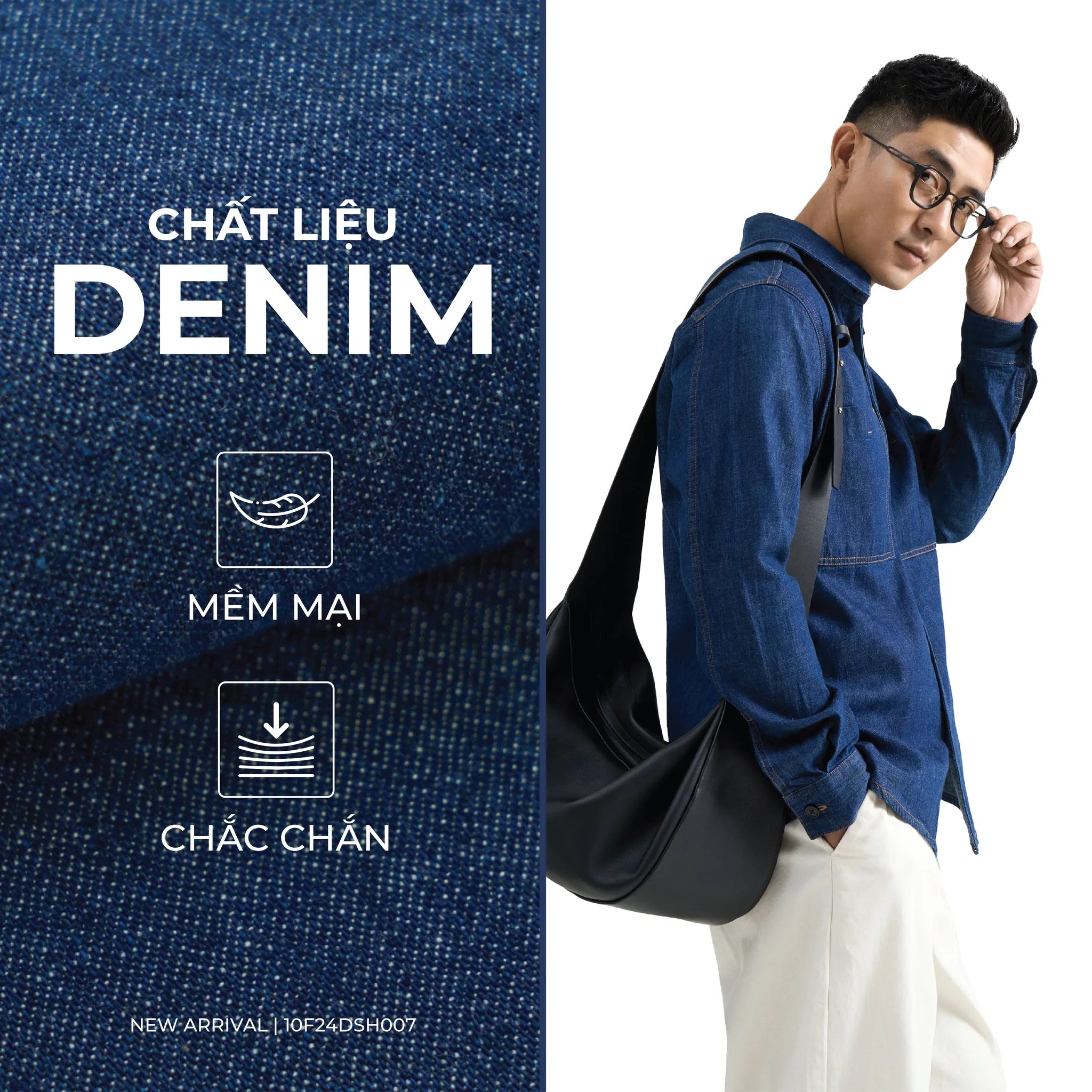 Áo sơ mi jeans nam. Regular - RT 10F24DSH007 | ROUTINE CÀ MAU