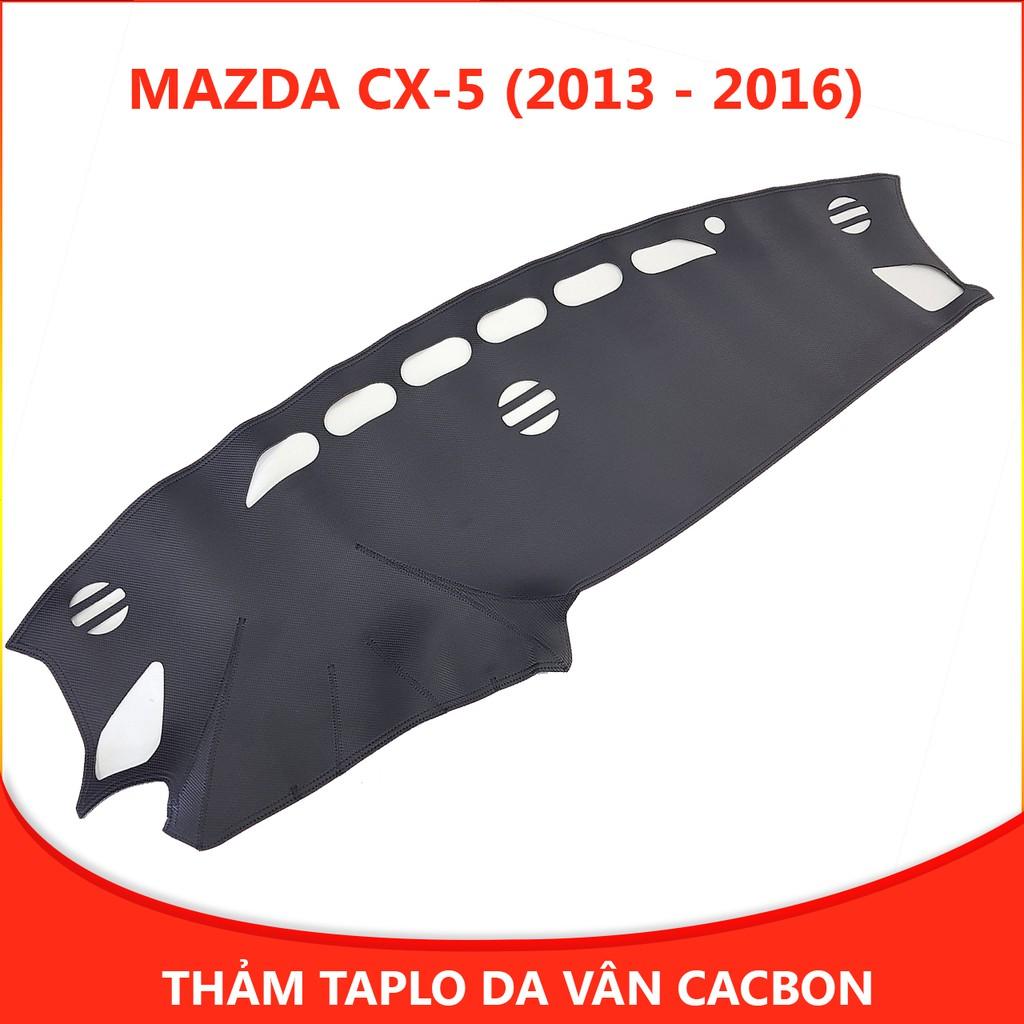 Thảm taplo ô tô Mazda CX-5 (2013 - 2016) loại da vân cacbon chống nắng, chống nứt vỡ taplo, thảm taplo xe hơi