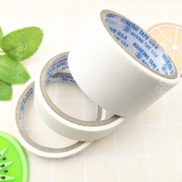Combo 4 cuộn băng keo giấy 1.2cm hoặc 2 cuộn 2.3cm hoặc 1 cuộn 4.6 cm