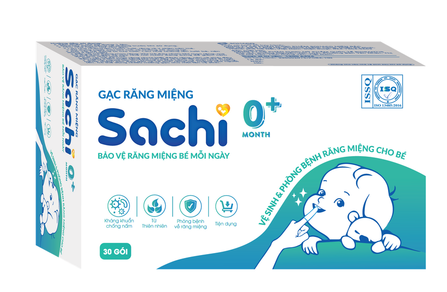 Hộp 30 Gạc Rơ Lưỡi SACHI / DR.PAPIE - Vệ Sinh Răng Miệng Cho Bé