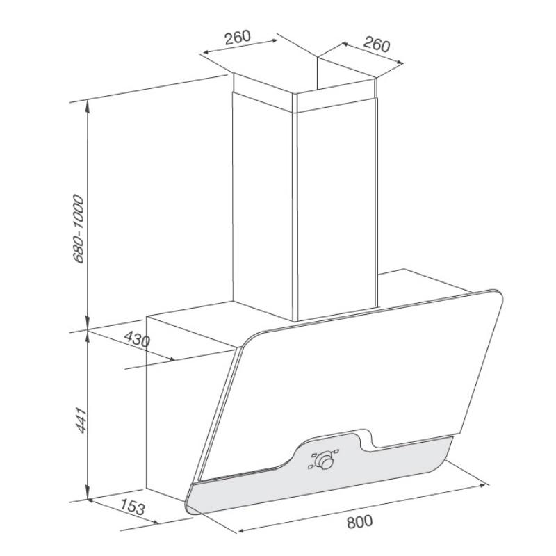 Máy Hút Mùi Áp Tường Malloca DRIVE F-152B - Công Suất Hút 850 m3/h - Ngang 80cm - Hàng  Chính Hãng