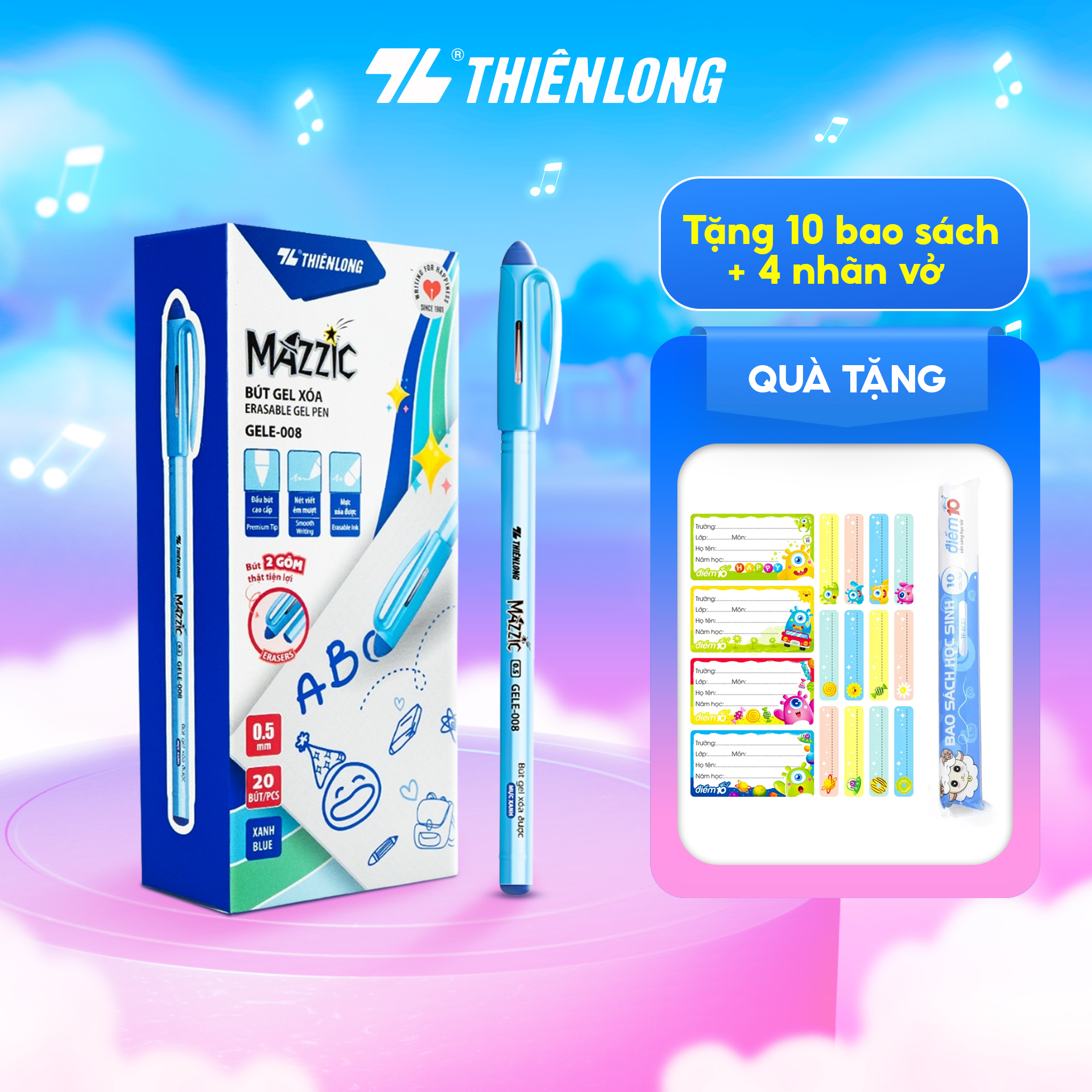 Combo 20 Bút gel xóa được Thiên Long GELE-008