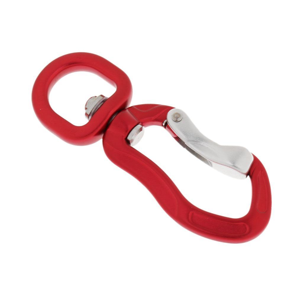 2 Pieces 400KG High Strength Swivel Eye Snap Hook Carabiner Keychain Red Black