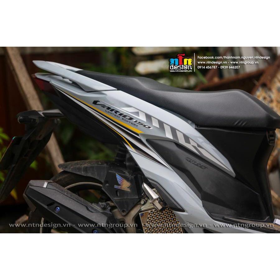 Bi Decal Tem rời Vario 150 xám xi măng mẫu sọc vàng đen đơn giản