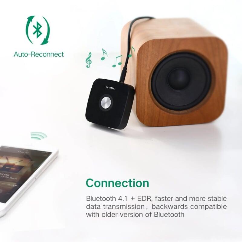 Ugreen UG30444CM122TK BT 4.1 màu Đen Bộ nhận âm thanh Bluetooth chuẩn 3.5mm - HÀNG CHÍNH HÃNG