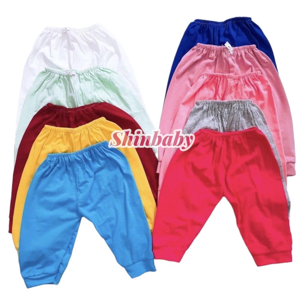 Set 5 quần dài trơn nhiều màu cho bé vải cotton mỏng mềm mát co giãn thoải mái