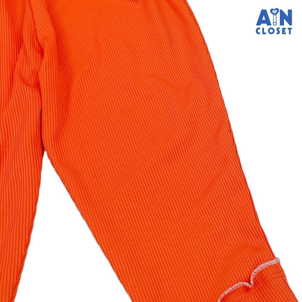 Quần Legging dài bé gái họa tiết Gân Cam Thun cotton - AICDBGESAZCY - AIN Closet