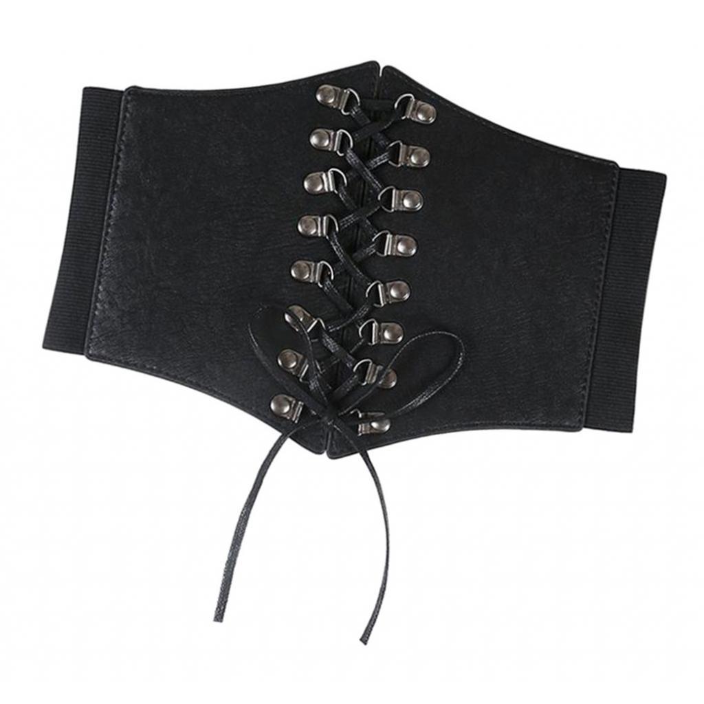 Women's Dress Belt Cincher Corset Belt PU Waistband Wide Lace-up Corset