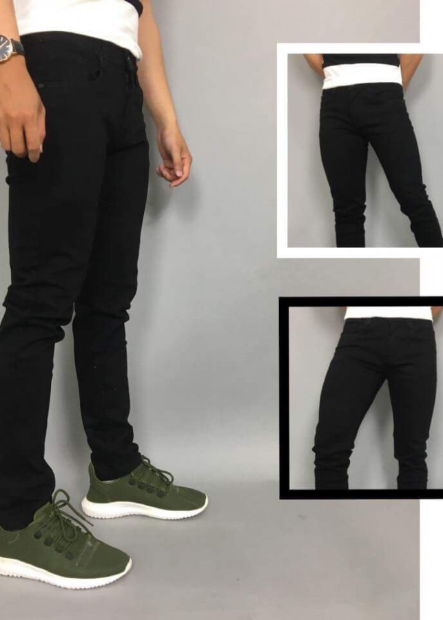 Quần Jean Nam Slimfit Đen Trơn