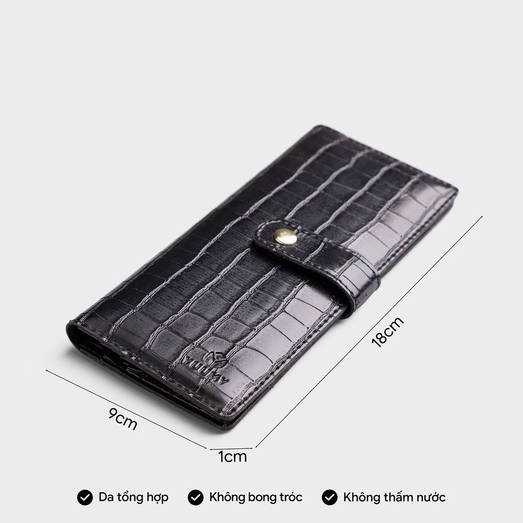 Ví da nữ dáng dài khóa bấm Yuumy YV79