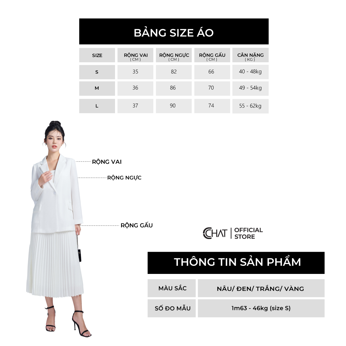 Áo Blazer Nữ  Dáng Suông Basic 1 Lớp Chất Tuytsi Cao Cấp 22EMS2002ST