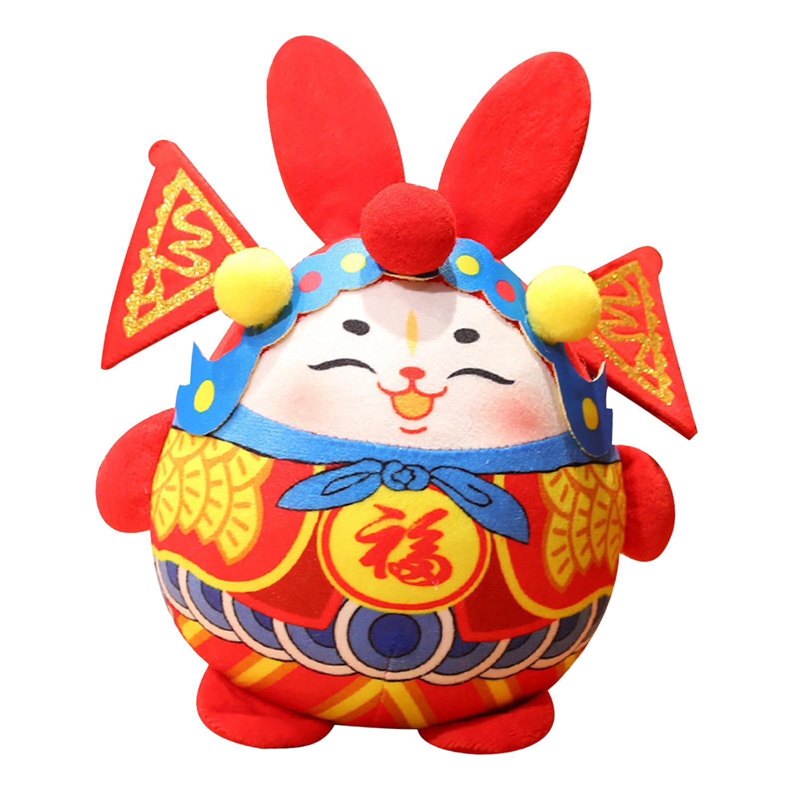 Stuffed Animal Doll Comfortable  Rabbit Plush Toy for Spring Festival Living Room Decor