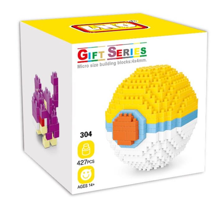 Mô hình lắp ghép Pokemon Lego dạng Pokeball (3) - Tặng kèm túi thẻ bài cao cấp