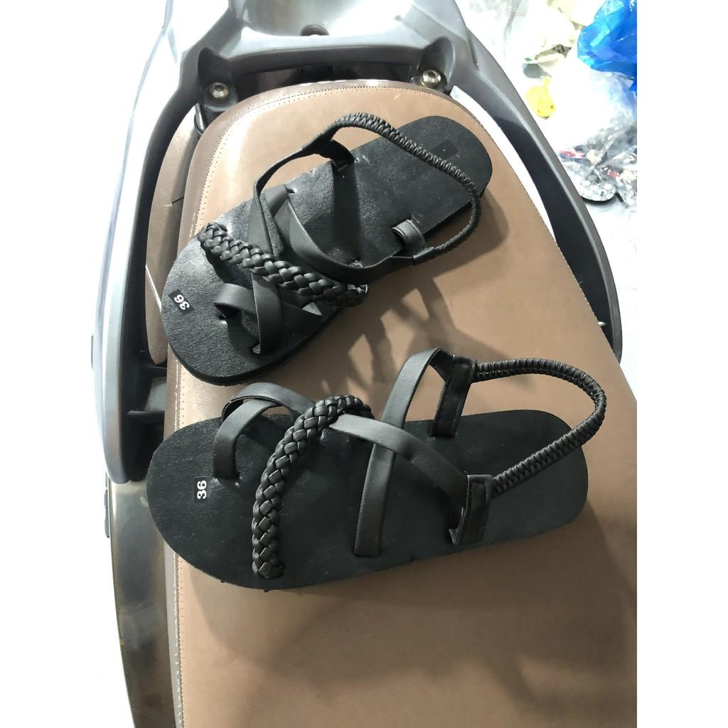 Dép sandal nữ ( đế đen quai đen ) size từ 35 nữ đến 42 nữ đủ màu đủ size ib chọn thêm