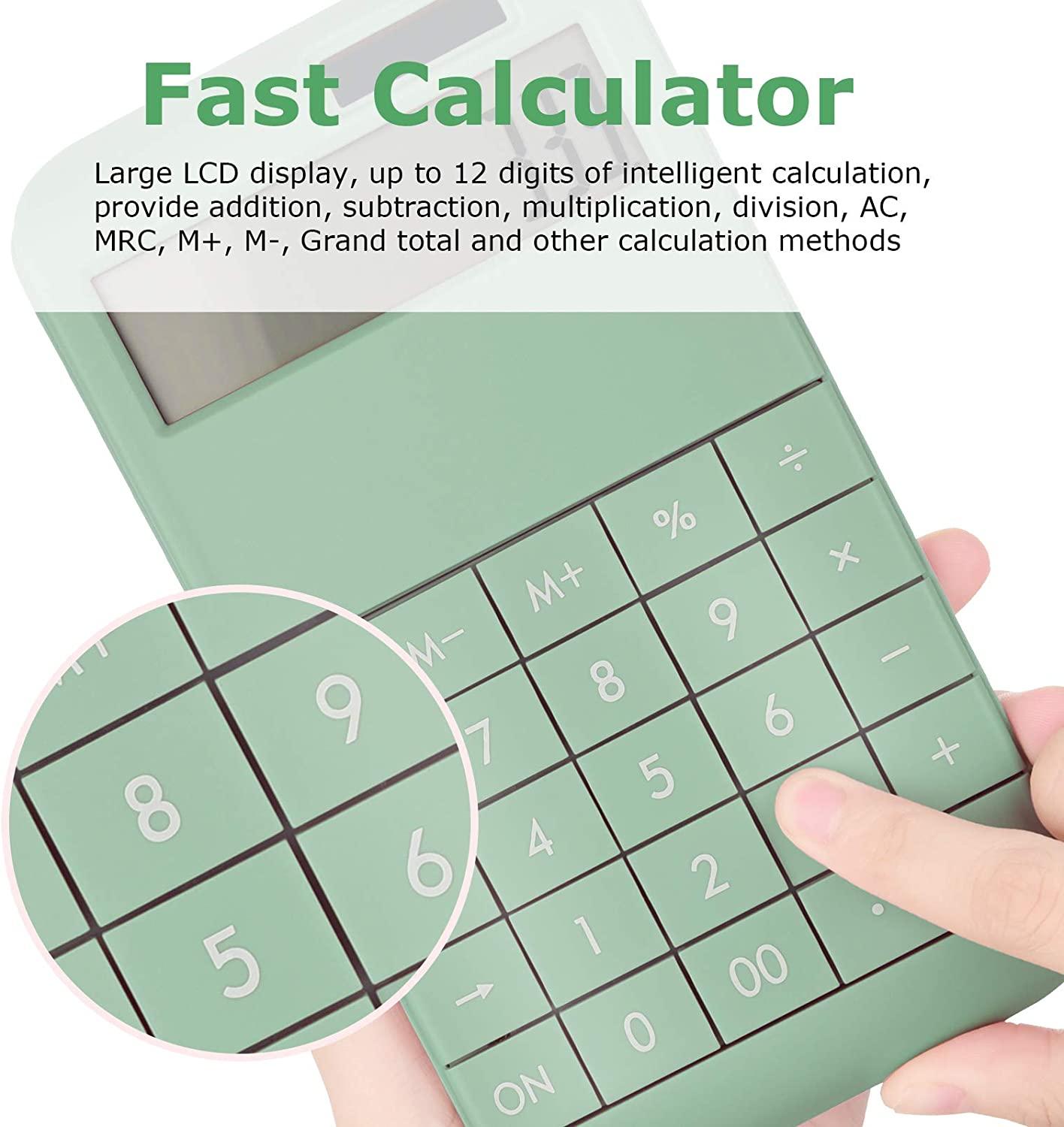 Máy tính văn phòng, Màn hình LCD lớn 12 chữ số Máy tính bàn năng lượng mặt trời