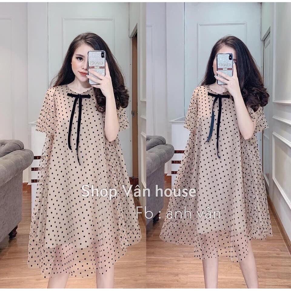 Váy bầu thời trang thiết kế chất ren freesize từ 45 đến 70kg