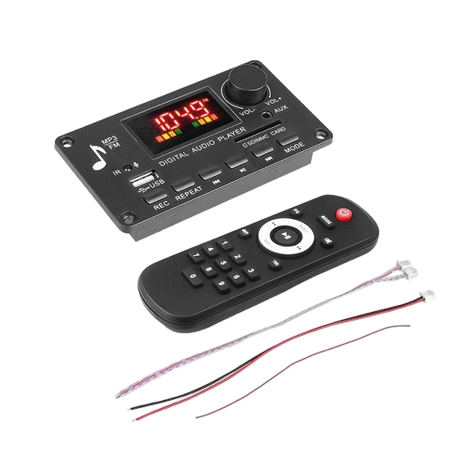 Audio Module USB TF USB FM Car Radio 12V Display Black MP3 Board
