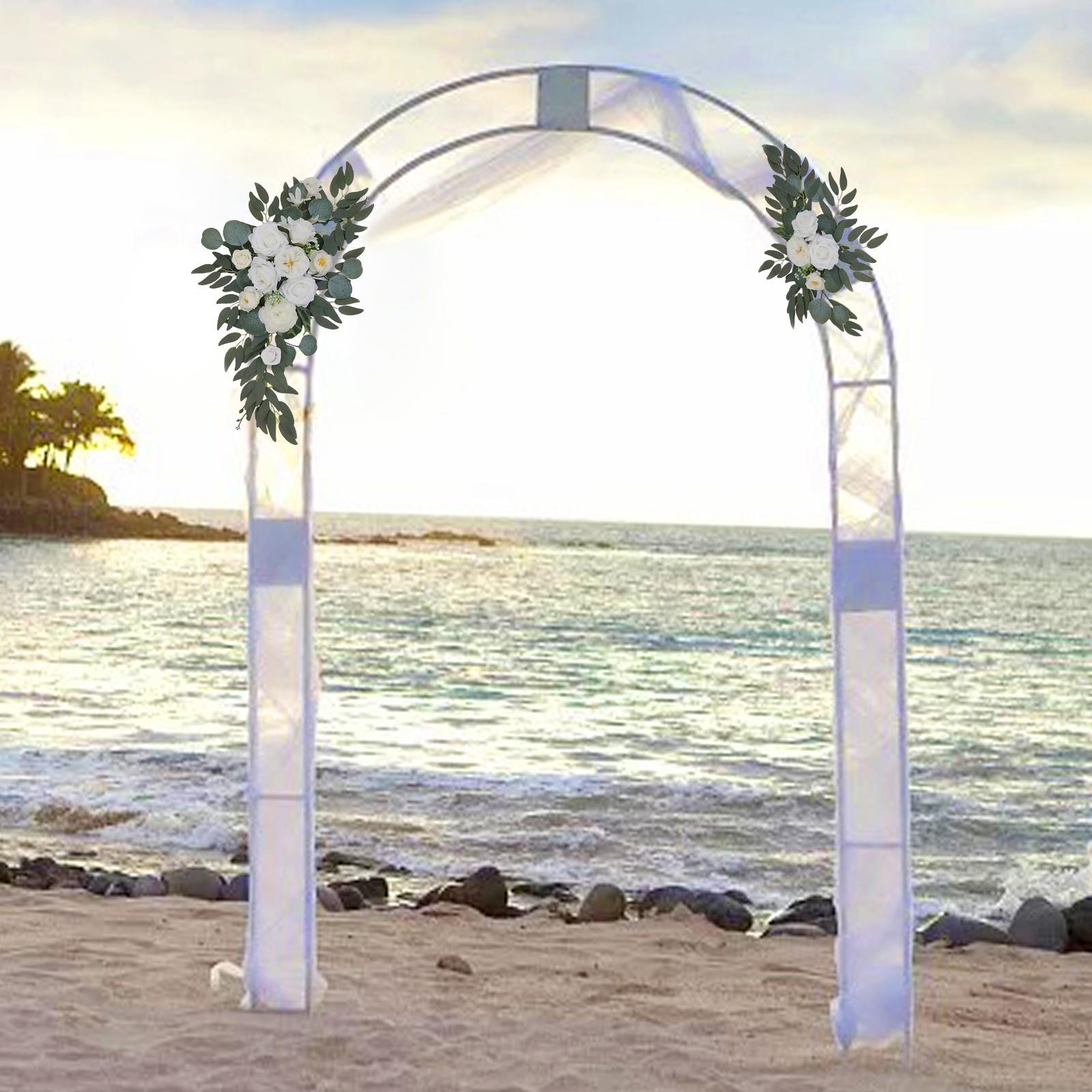 2 Pieces Artificial Arch White Flower Flowers for Welcome Sign Backdrop Home