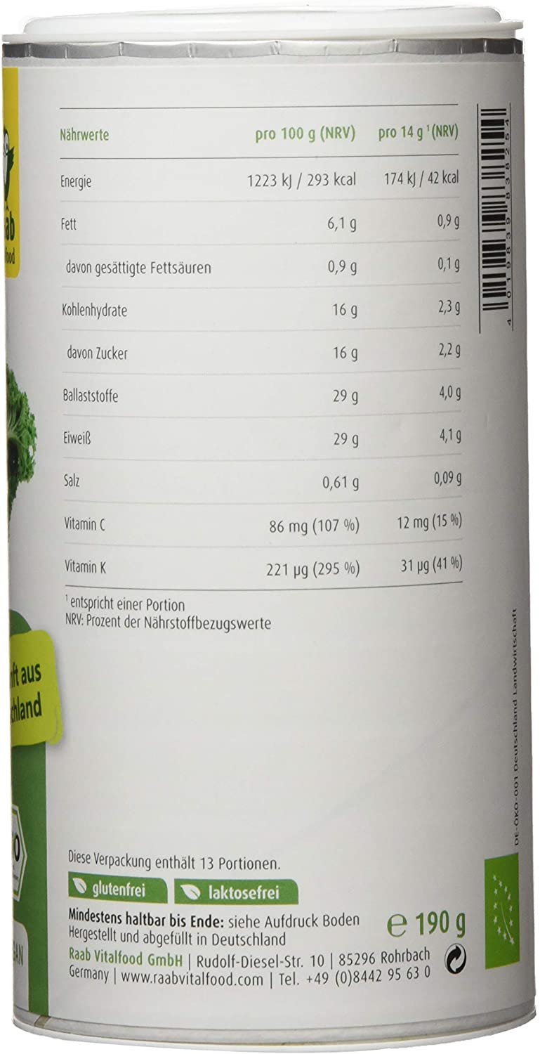 Bột cải xoăn hữu cơ Raab kale powder 190g