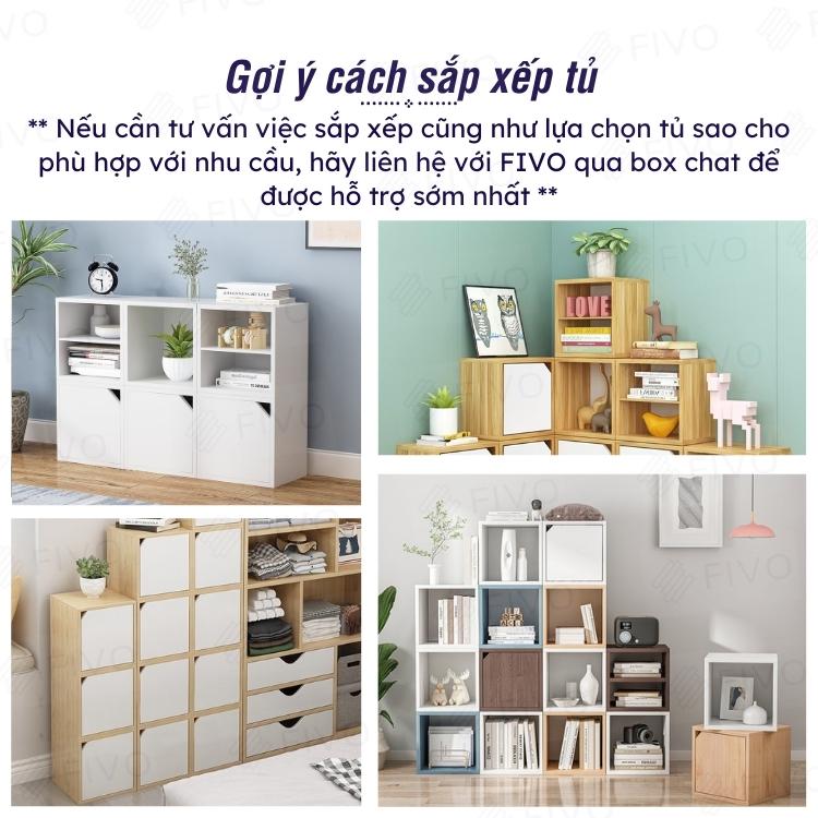 Kệ Sách Gỗ Tổ Ong Đa Năng FIVO FB02 Nhiều Màu Sắc Để Đồ Tiện Lợi (30 x 30 x 30 cm) - Hàng Chính Hãng