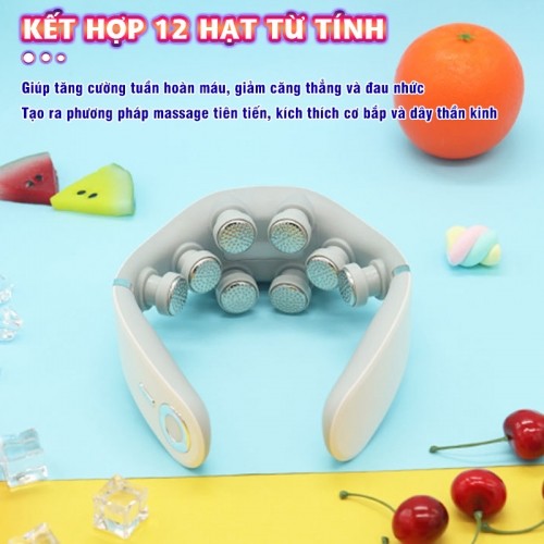 Máy massage cổ xung điện Nikio NK-131 - 8 điện cực, 2 miếng dán, HDSD bằng giọng nói