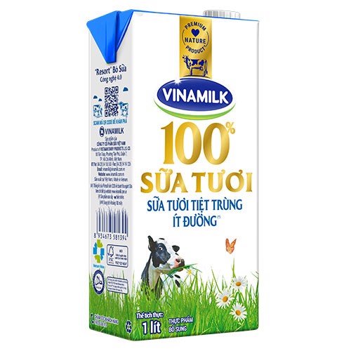 THÙNG 12 HỘP SỮA TƯƠI TIỆT TRÙNG VINAMILK 100%  1L