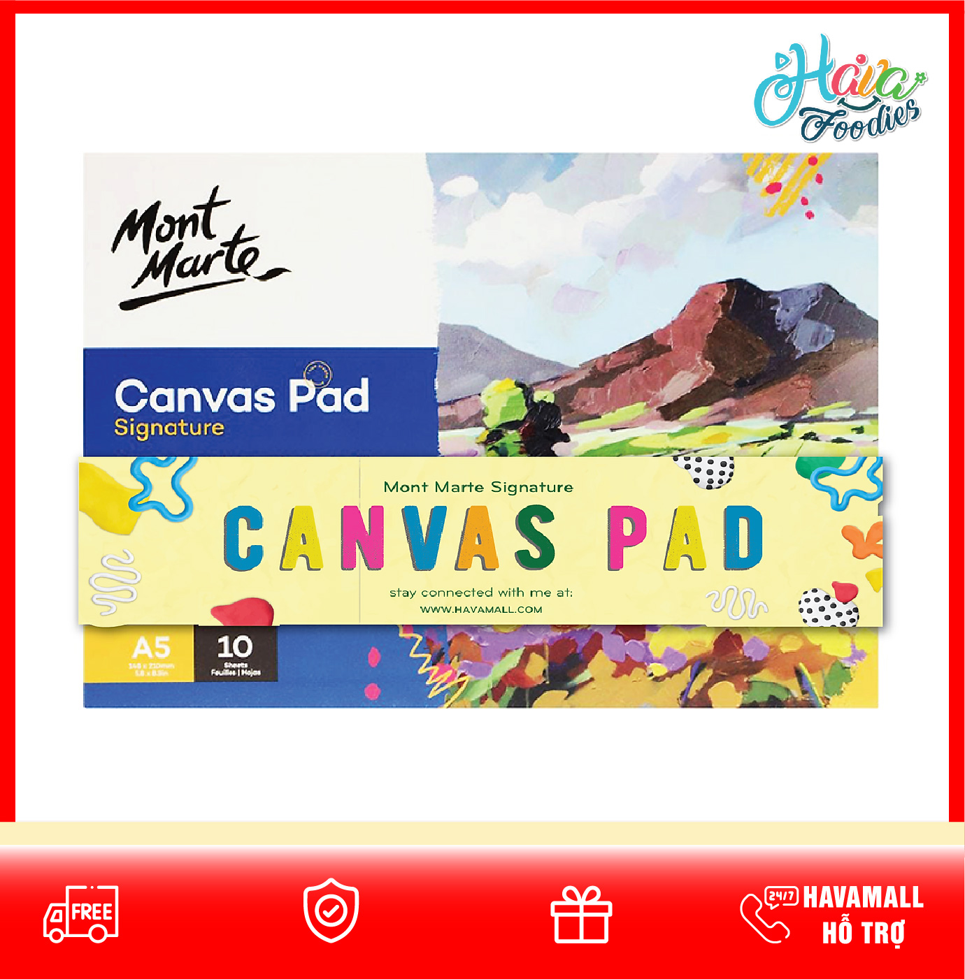 Tập Sổ Canvas Pad Mont Marte 10 Tờ A4 (Bao Bì Ngẫu Nhiên)